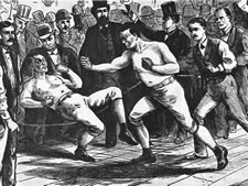 Lithograph of Boxing Match, 1881